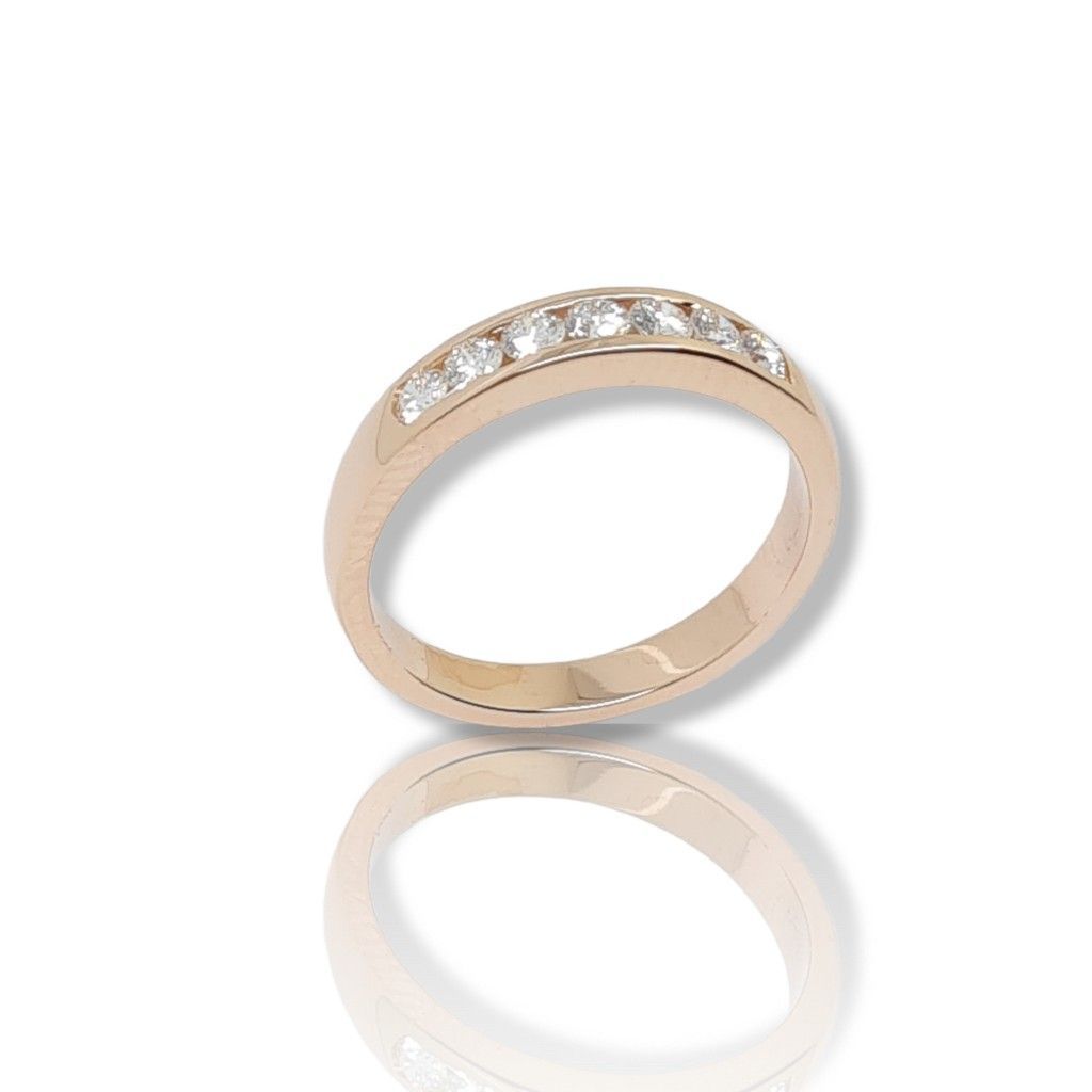 Δαχτυλίδι σειρέ απο ροζ χρυσό κ18 με  7 διαμάντια (code P2391)